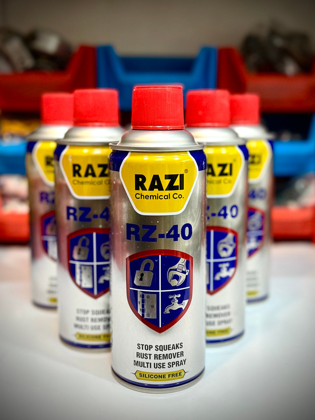 اسپری تمیزکننده و روان کننده رازی Razi-RZ-40 برای زنگ بری و تمیزکاری قطعات